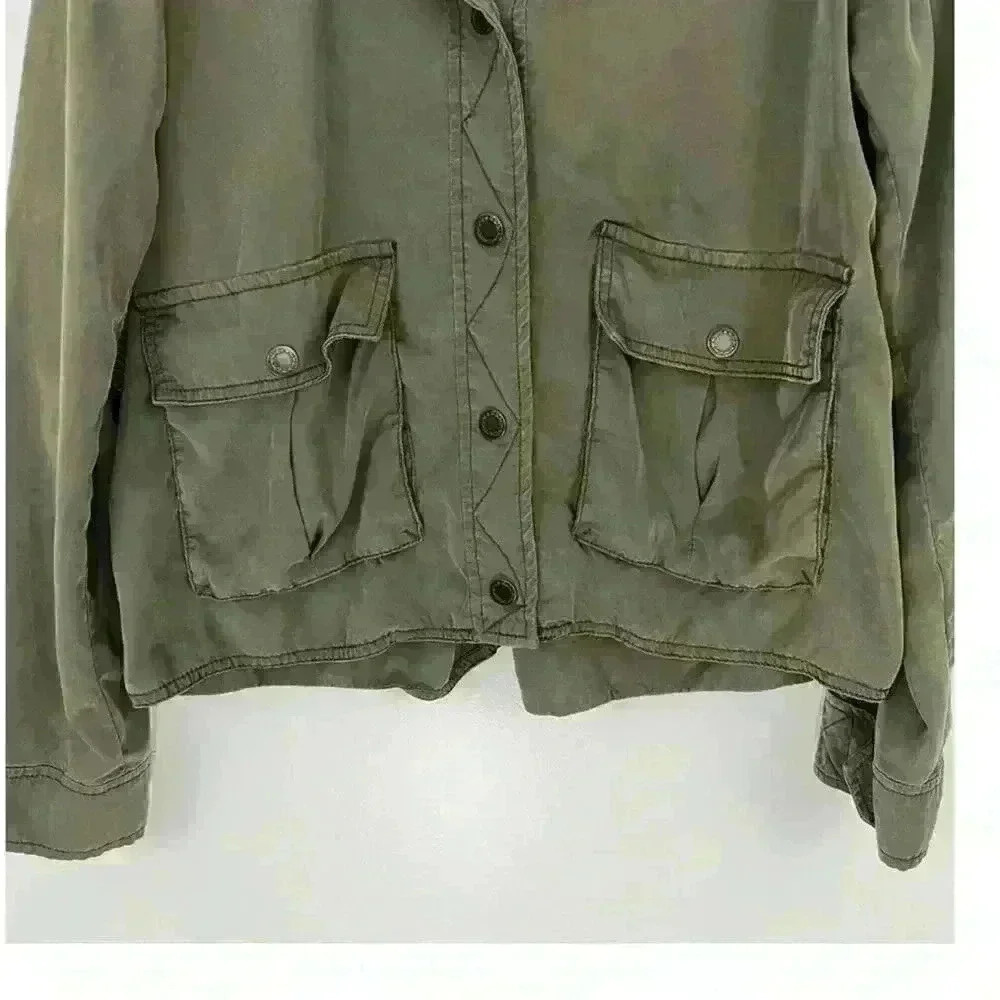 Free People Green Utility Hooded Jacket Size S - Picture 5 of 6